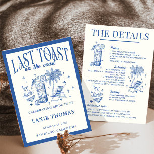 Invitación Itinerario de Despedida de Soltera Last Toast on t