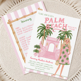 Invitación Itinerario de Despedida de Soltera Preppy en Palm