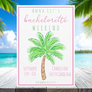 Invitación Itinerario de despedida de soltera tropical elegan