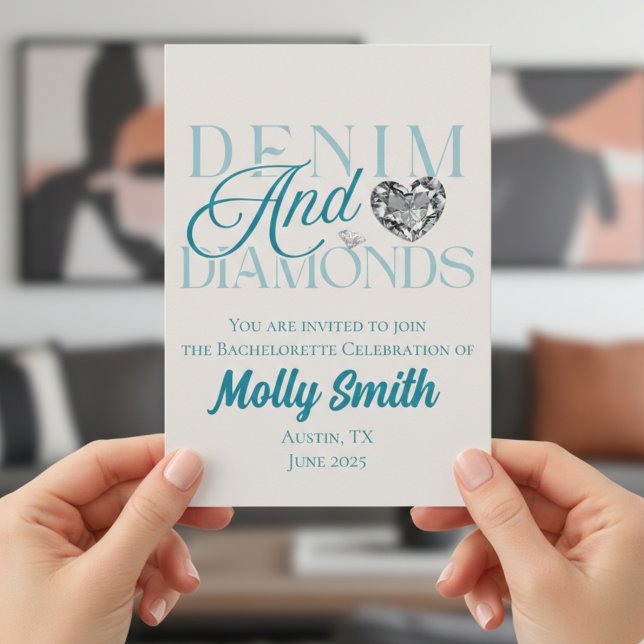 Invitación Itinerario de Despedida de Soltera Western Denim y (*AI Generated Mockup )