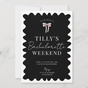 Invitación Itinerario de fin de semana de Bachelorette Black 