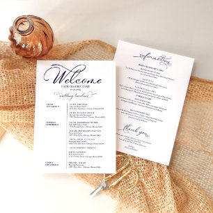 Invitación Itinerario de fin de semana de boda Cronología Ele