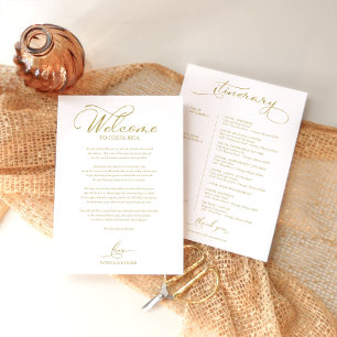 Invitación Itinerario de fin de semana de boda Elegante calen