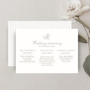 Invitación Itinerario de fin de semana de boda floral   Marfi