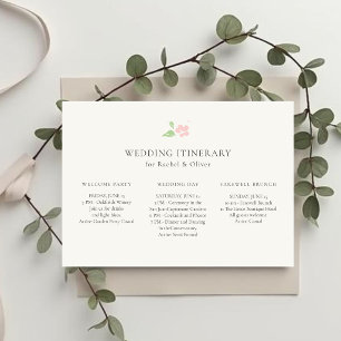 Invitación Itinerario de fin de semana de boda floral Marfi