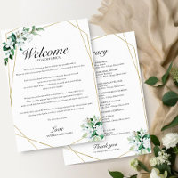 Itinerario de fin de semana de boda geométrico dor