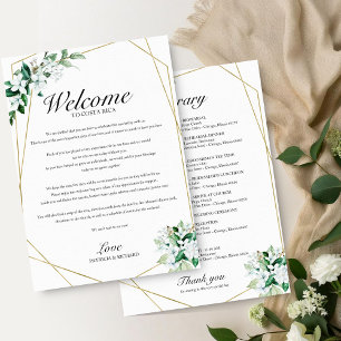 Invitación Itinerario de fin de semana de boda geométrico dor