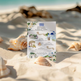 Invitación Itinerario de fin de semana de boda | Santorini Gr