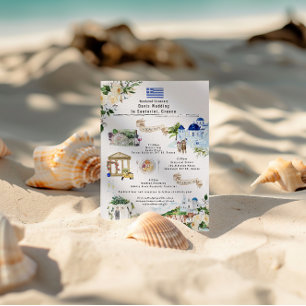 Invitación Itinerario de fin de semana de boda Santorini Gr
