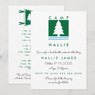 Invitación Itinerario de fin de semana de Camp Bachelorette B