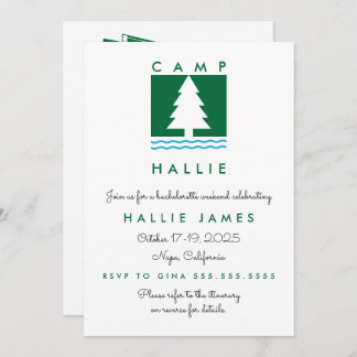 Invitación Itinerario de fin de semana de Camp Bachelorette B