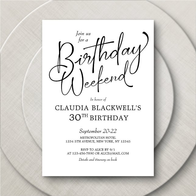 Invitación Itinerario de fin de semana de cumpleaños (Subido por el creador)