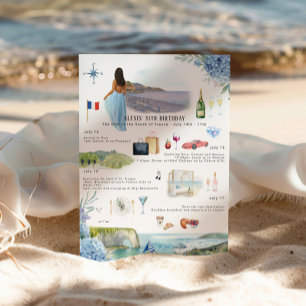 Invitación Itinerario de fin de semana de cumpleaños   Sur de