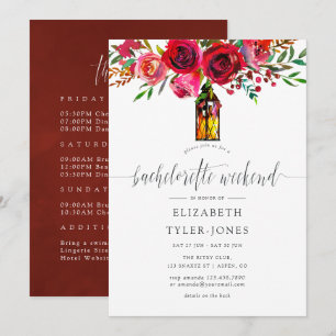 Invitación Itinerario de fin de semana de despedida de solter