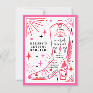 Invitación Itinerario de fin de semana de despedida de solter