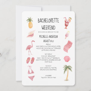 Invitación Itinerario de fin de semana de despedida de solter