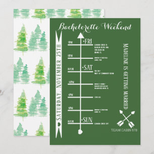 Invitación Itinerario de fin de semana de despedida de solter
