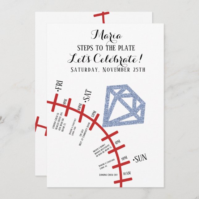 Invitación Itinerario de fin de semana de despedida de solter (Anverso / Reverso)