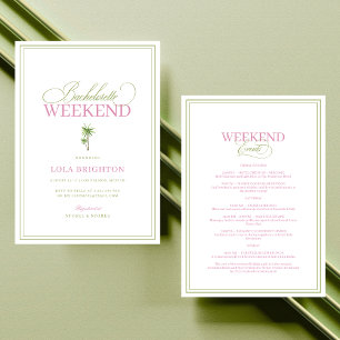 Invitación Itinerario de fin de semana de despedida de solter
