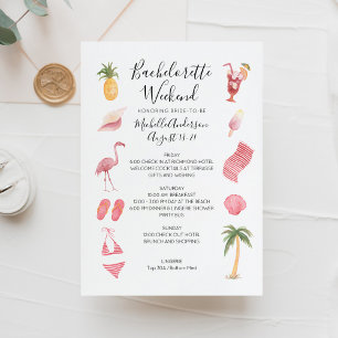 Invitación Itinerario de fin de semana de despedida de solter