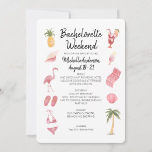 Invitación Itinerario de fin de semana de despedida de solter