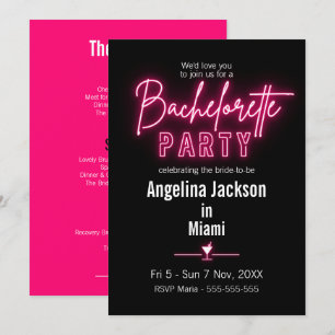 Invitación Itinerario de fin de semana de la fiesta de la bac