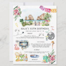 Invitación Itinerario de fin de semana de soltera | Cabo San