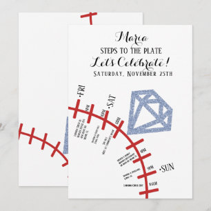 Invitación Itinerario de fin de semana de soltera de béisbol