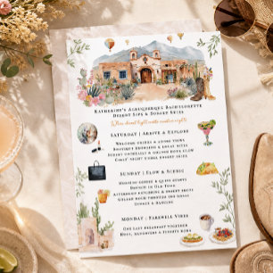 Invitación Itinerario de fin de semana de soltera en Albuquer