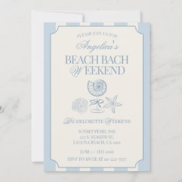 Invitación Itinerario de fin de semana de soltera en la playa