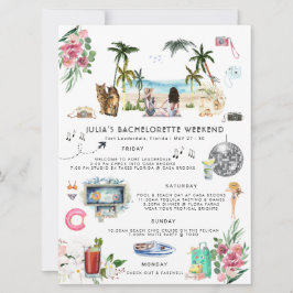 Invitación Itinerario de fin de semana de soltera | Ft Lauder
