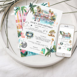 Invitación Itinerario de fin de semana de soltera | Palm Spri