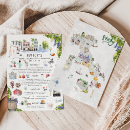 Invitación Itinerario de fin de semana de soltera | Roma, Ita