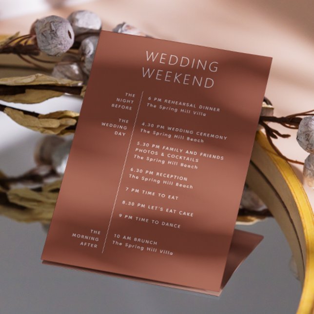 Invitación Itinerario de fin de semana de Terracota de Otoño. (Subido por el creador)