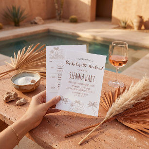 Invitación Itinerario de fin de semana minimalista para despe