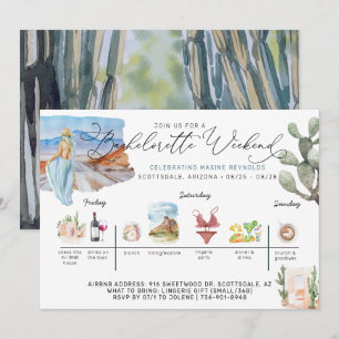 Invitación Itinerario de fin de semana para soltera   Cactus 