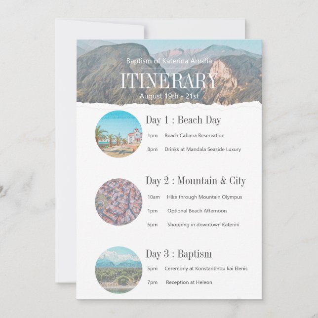 Invitación Itinerario de la costa del Mosaico (Anverso)