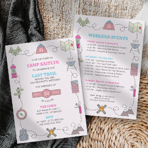 Invitación Itinerario de la fiesta de soltera del fin de sema