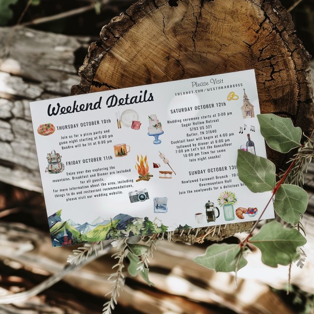 Invitación Itinerario de mapa Boda ilustrado (Subido por el creador)