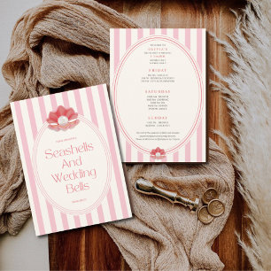Invitación Itinerario de solteros y campanas de boda