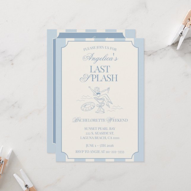 Invitación Itinerario del fin de semana de despedida de solte (Anverso/Reverso In Situ)