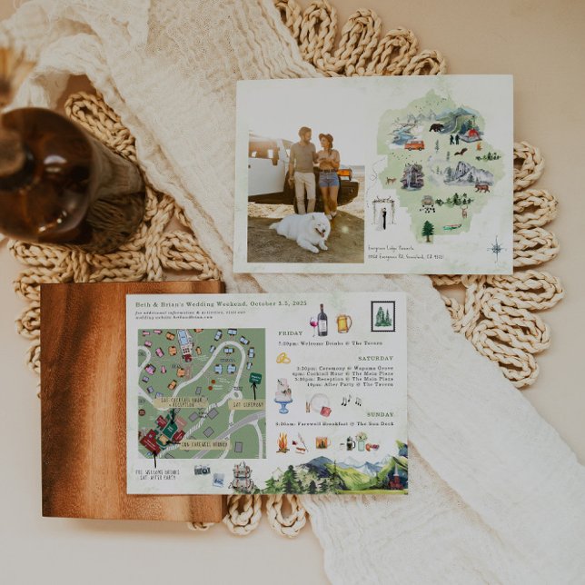 Invitación Itinerario del Mapa del Fin de Semana de la Boda (Subido por el creador)