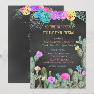 Invitación Itinerario final de la fiesta de despedida de solt