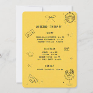 Invitación Itinerario Minimalista de Despedida de Soltera Ama