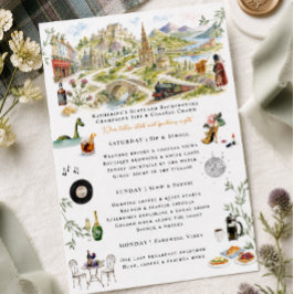 Invitación Itinerario personalizado para despedida de soltera