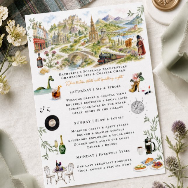 Invitación Itinerario personalizado para despedida de soltera (Subido por el creador)