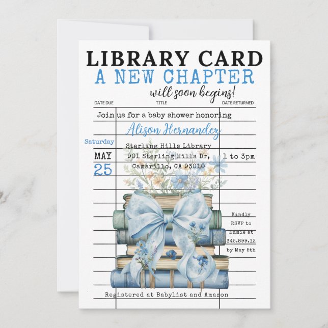 Invitación It's a BOY! A New Chapter Begins Invitation (Anverso)