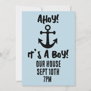 INVITACIÓN IT'S A BOY! ¡AHOY! PERSONALIZADO BABY SHOWER INVIT