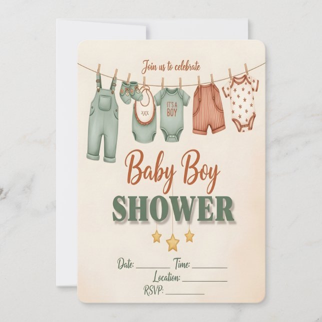 Invitación It's a Boy! Baby Boy Shower Invitation (Anverso)