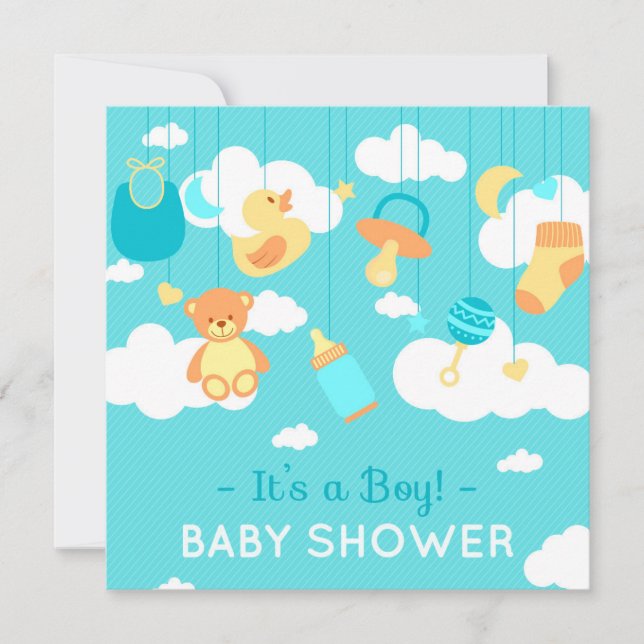 Invitación It's a Boy - Baby Shower (Anverso)